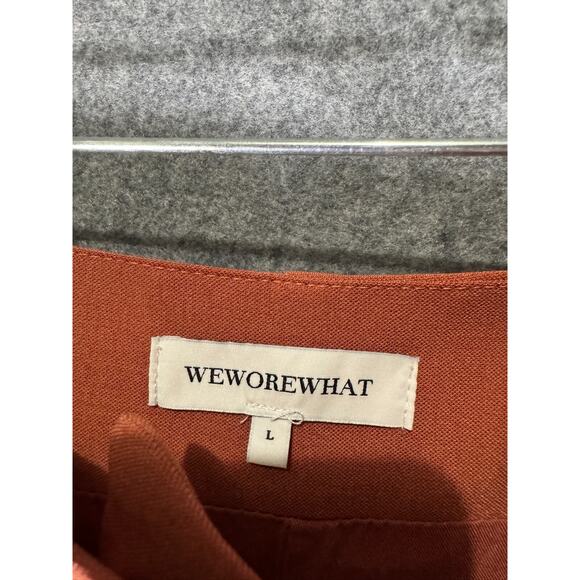 weworewhat Skirt Women Large Button‎ Front Orange Mini Academia Preppy Casual - Picture 2 of 6
